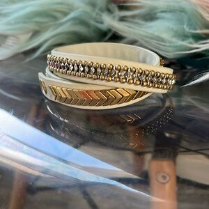 EUC Stella & Dot Leather Wrap Bracelet